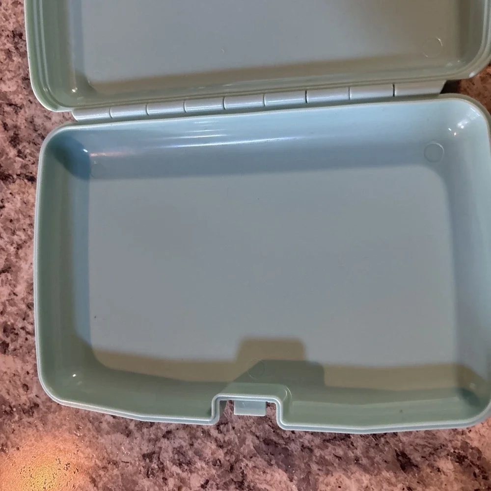 Vintage Small Caboodles Plastic  Accessories Container In Turquoise EUC